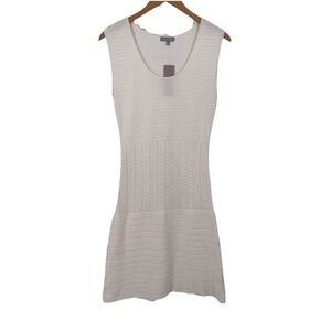 Ellie Kai Womens Knit Dress Large Cream Ivory Textured‎ Career Tailored Bodycon